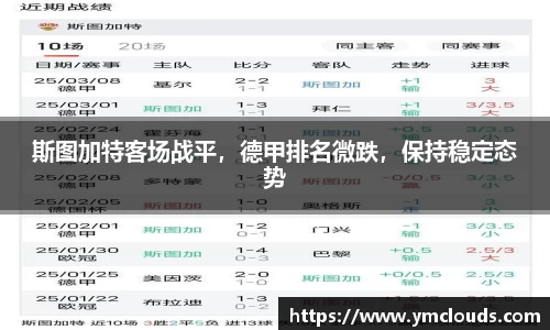 斯图加特客场战平，德甲排名微跌，保持稳定态势