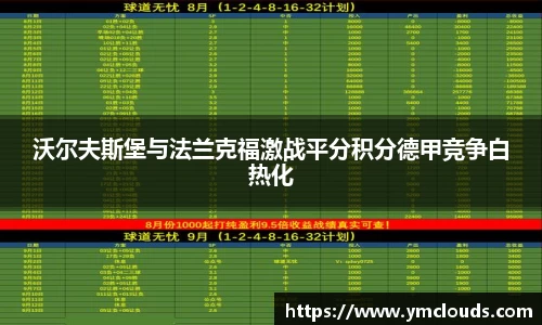沃尔夫斯堡与法兰克福激战平分积分德甲竞争白热化