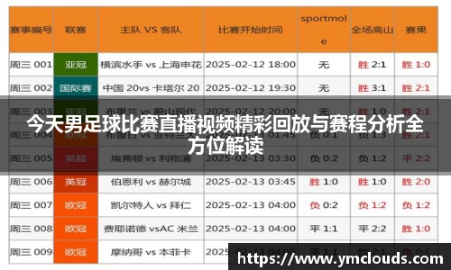 今天男足球比赛直播视频精彩回放与赛程分析全方位解读